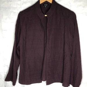 Eileen Fisher Women's Silk Burgundy Cardigan Jacket Blazer Open Front Medium